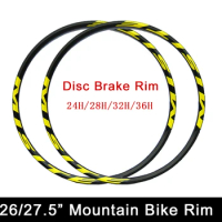 Mtb Bicycle Rim 26/27.5/29 Inch 24/28/32/36 Holes Disc Brake Rim Double Layer Aluminium Alloy Wheel Parts Customized