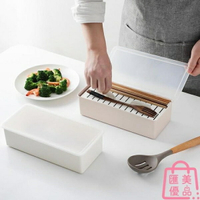 日式帶蓋筷子盒廚房塑料瀝水筷籠家用收納盒筷子筒【聚寶屋】