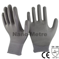 NMSAFETY 13 Gauge Seamless Knitted Nylon Liner Coating PU Palm Working Safety Gloves EN388 CE 4131X