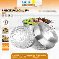 NEW PANCI KUKUS 3 SUSUN TINGKAT STAINLESS STEEL STEAMER POT PENGUKUS MULTIFUNGSI  PANCI DANDANG KUKU