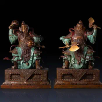 94.4 inches limited edition China Brass painted Buddha Hall Home drive out evil spirits door-god soldier warrior Statue