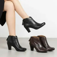 Marelli Ankle Boot Sepatu Wanita Outsole yang nyaman Pointed toe Desain trendy - 3101 38 Brown