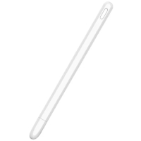 2X Stylus Pen Protective Cover For Apple Pencil 2 Cases Portable Soft Silicone Pencil Case Accessory White