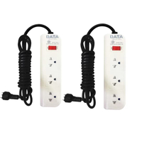 รางปลั๊กไฟ 3 ช่อง 1 สวิตช์  3 เมตร  DATA 10A WL361 แพ็คคู่ สีขาว