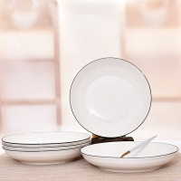 盤子陶瓷菜盤創意家用餐具簡約日式菜碟圓形碟子早餐盤套餐