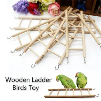 Wooden Ladder Swing Scratcher Climbing Ladder Hamsters Parrot Toys Pet Supplies