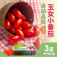 家購網嚴選 高雄美濃溫室玉女小番茄 4斤x3盒-禮盒包裝
