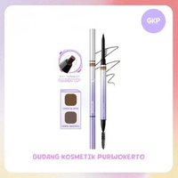 Somethinc Microslim 4D Eyebrow Pencil - Pensil Alis Tipis, Presisi & Tahan Lama Dark Brown