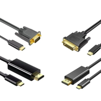 【VELO】TYPE-C高畫質影音轉接線1.8米 4K 60HZ(DVI/DP/HDMI/VGA)