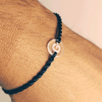 gelang Huruf Alfabet initial nama warna Gold, Silver & Crystal