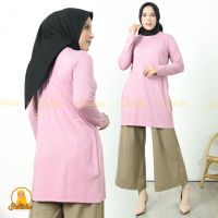 Baju Manset Tunik Lengan Panjang Turtle Neck Rayon Premium / Manset Wanita Kaos Polos Basic Muslim N
