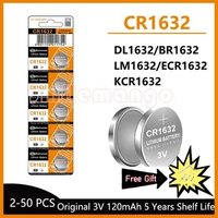 New 3V 120mAh CR1632 Coin Cells Batteries CR 1632 DL1632 BR1632 LM1632 ECR1632 Lithium Button Battery For Watch Car Remote Key