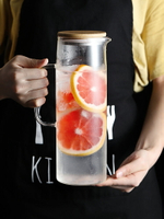 涼水杯玻璃耐高溫大容量冷水壺家用裝水容器透明豆漿扎壺防爆茶壺