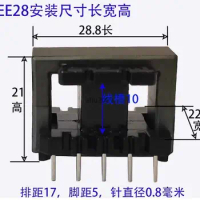 5 sets EE28 EI28 10pin inductor ferrite core RF choke ferrite bead with 5+5pin bobbin Electronics balumn ferrite PC40 MnZn