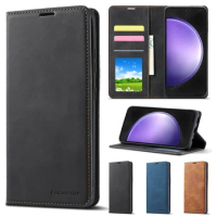 Wallet Skin Friendly Magnetic Flip Card Photo Frame Leather Case For Samsung Galaxy S23 FE S22 Ultra S21 Plus S20 FE S10 S9 S8