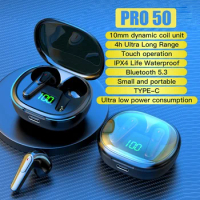 TWS Pro50 Fone Bluetooth wireless headset 5.3 Earphone bluetooth HiFi Stero Headset Noise Reduction Sports Earbuds for allphone