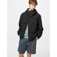 Uniqlo Windproof Parka (Water-Repellent) Jaket Outdoor L 09 BLACK