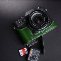 Fujifilm XT30 X-T20 X-T30 XT20 XT10 camera Handmade Genuine Leather Camera case Video Half Bag Cover