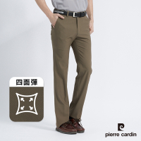 Pierre Cardin皮爾卡登 男款 四面彈舒適透氣內伸縮腰頭休閒長褲-褐色(7227881-85)