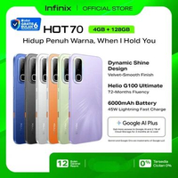 Infinix Hot 70 4/128GB - Up to 8GB Extended RAM - Helio G100 Ultimate - 6.78 inch 120Hz - 50MP - 600