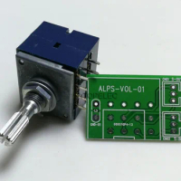1pc Japan ALPS RK27-8pin Volume LOG Stereo Potentiometer 2-gang Dual 50K/100K Knurled Shaft + PCB