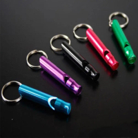 Ultra Loud Aluminum Alloy Survival Whistle With Keychain, Emergency Safety Rescue Whistle For Campin