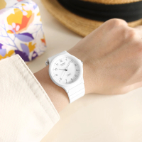 【CASIO 卡西歐】簡約百搭 數字時標 日本機芯 橡膠手錶 白色 33mm(MQ-24B-7B)