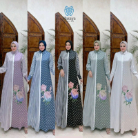 Nayla Dress by mazaya fashion, dress silk Muslim Gamis Wanita Mewah Motif