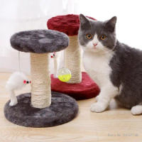 Double Layer Cat Climbing Frame, Double Drop Ball, Cat Scratcher, Post Cat Scratching Board, Cat Tree, jumping Platform, 20cm