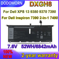 DODOMORN New DXGH8 Battery For Dell XPS 13 9380 9370 7390 For Dell Inspiron 7390 2-in-1 7490 G8VCF H754V 0H754V P82G 52WH