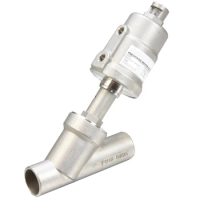 1/2" 2/2 Way single acting stainless steel pneumatic angle seat valve 50mm actuator
