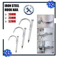 Galvanised Pipe Hook Nail Water Cable Pipe Square Nail Fixed Hook Nail Steel Hook Nail (20MM/25MM/32