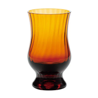 【廣田硝子】昭和BYRON珈琲玻璃杯_琥珀鼓花紋_250ml