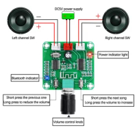 1PCS XH-A158 ultra clear Bluetooth 5.0 power amplifier board pam8403 small power DIY wireless speaker amplifier board 5W*2