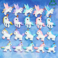 Unicorn Charms for Kids Resin Charms for Jewelry Making 10pcs 32mm Cartoon Slime Charms Flatback Resin Cabochon for phone Case