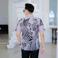 kemeja batik pria lengan panjang pendek kemeja batik pria mewah slim fit kemeja eksklusif mewah AGUN