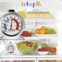 Stainless Termometer Analog Kulkas Freezer Suhu -20 Sd 80 Termometer Pengukur Suhu Kulkas
