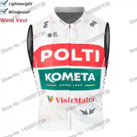 Team Polti Kometa 2024 Cycling Vest Windbreaker Pro Race Men Wind Vest Summer Road Bike Jersey Sleeveless MTB Bicycle Jacket