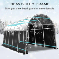 Carport 12 x 20 FT Heavy Duty Portable Garage with All-Steel Metal Frame and Round Style Roof Anti-Snow Car Canopy Outdoor
