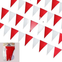 150pcs/80 Meter Bendera Kain Segitiga Merah Putih - Umbul-Umbul Bendera Segitiga Kain 65 meter - Seg