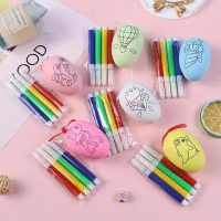 5 Set Easter Eggs DIY Hand-Painted Eggs Egg And Pen Combination Set Egg Decoration Props Christmas E