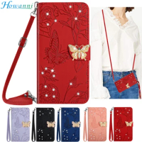 Leather Case For TCL 50SE 40 NxtPaper Flip Case Pictorial Glitter Marble Wallet Holster Magnetic With long lanyard Чехол для