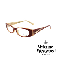 【Vivienne Westwood】時尚晶鑽大理石花紋光學眼鏡(酒紅 VW137_04)