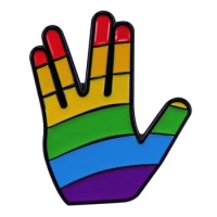 Rainbow Vulcan Salute Enamel Pin LGBTQIA+ Pride Brooch Star X Trek Badge Backpack Decoration Jewelry Accessories