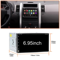 Eunavi 2 Din Android 10 Universal Car Radio Stereo Multimedia Video Player 2din 6.95'' GPS Navigation Auto DVD Audio USB WIFI