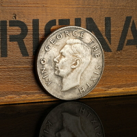 新西蘭背麥穗銀元1949年英王喬治六世紀念銀幣銀圓 仿古錢幣收藏