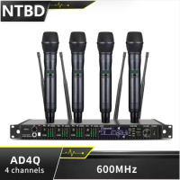 NTBD AD4Q Karaoke Stage Performance Wedding Home KTV Party Professional 4 channel Wireless Microphone System