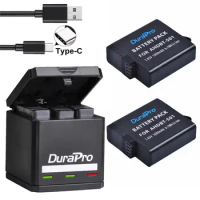 1600mAH Battery For GoPro Hero7 hero 5 Hero 6 + USB 3-Ports Charger with Type C Port for GoPro Hero7 6 hero5 Action Cameras