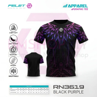 Baju Badminton FELET RN3619, Tulen, Tersedia dalam 4 Warna: Putih, Ungu, Hitam, Merah Jambu, Biru da