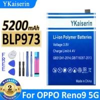 5200mAh YKaiserin Battery BLP973 For OPPO Reno 9 Pro/5G PHM110 9pro PGX110 Bateria